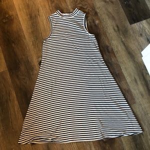 Black and White Stripe A-Glow maternity dress
